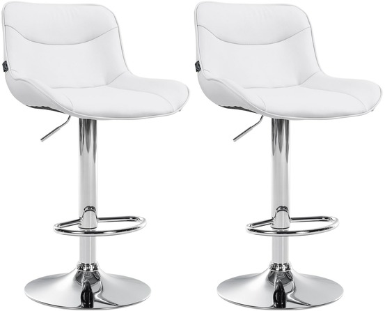 Lot de 2 tabourets de bar vonore simili cuir chromé