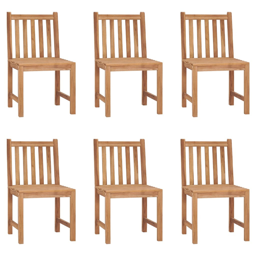 Chaises de jardin lot de 6 bois de teck solide