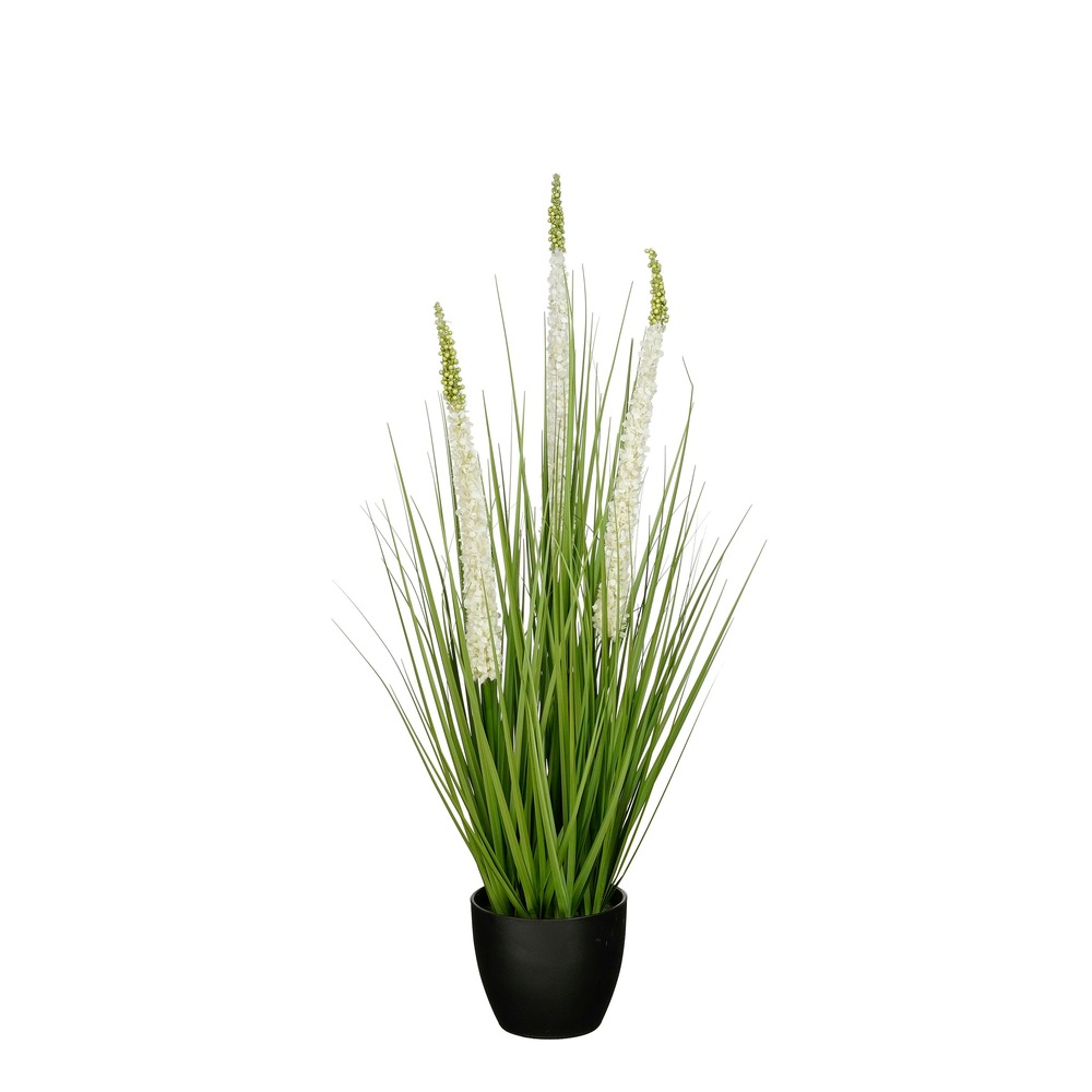 Mica decorations eremurus – gazon artificiel en pot – fausse plante interieur – plantes artificielles interieur – h80 x ø25 cm –