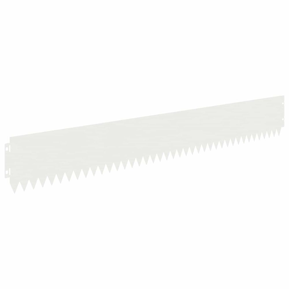 Bordure de pelouse 30 pc 103 x 15 cm acier blanc