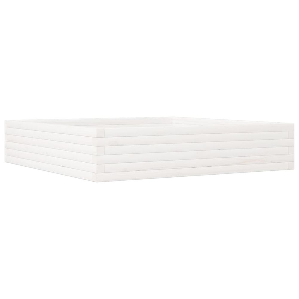 Jardinière d'extérieur blanc 110x110x23 cm bois de pin massif