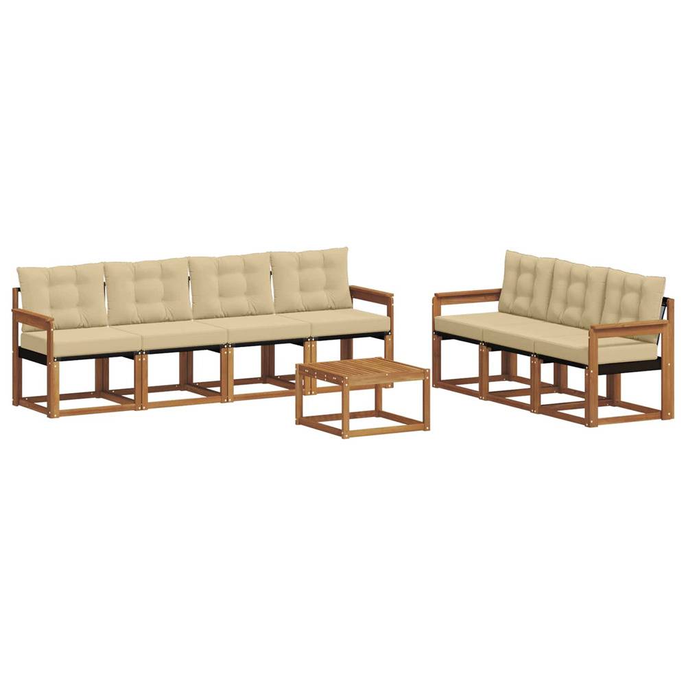 Ensemble de canapés d'extérieur 8 pcs naturel et beige