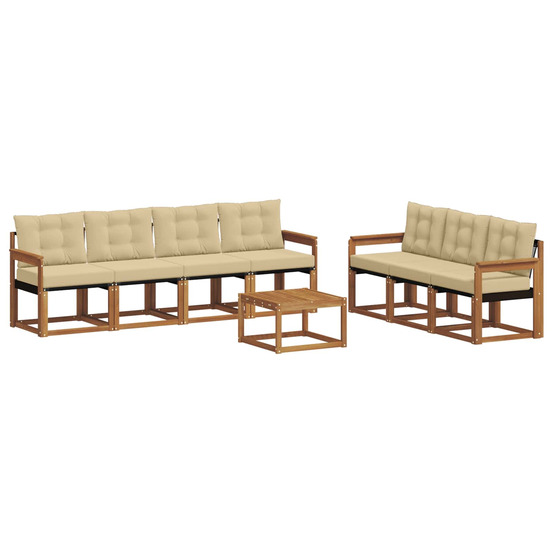 Ensemble de canapés d'extérieur 8 pcs naturel et beige