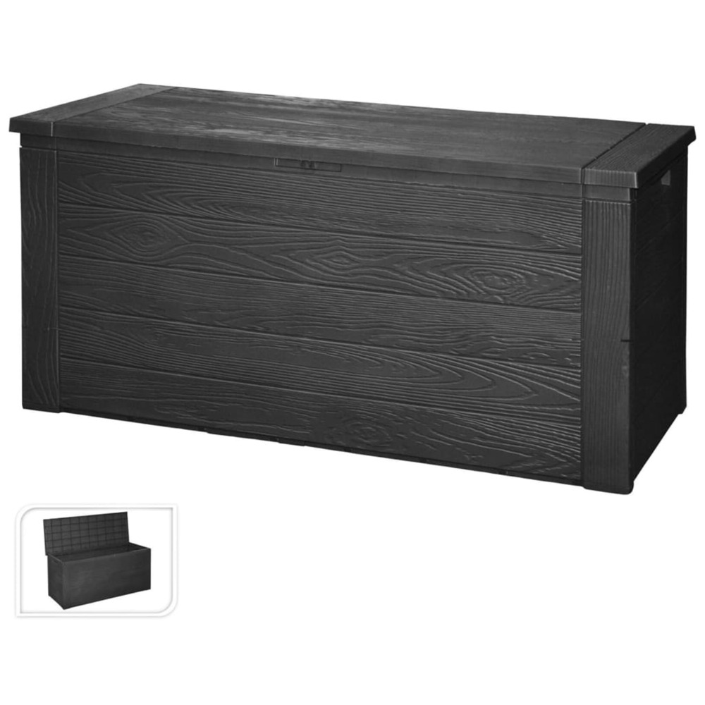 Boîte de rangement de jardin 300 l gris foncé