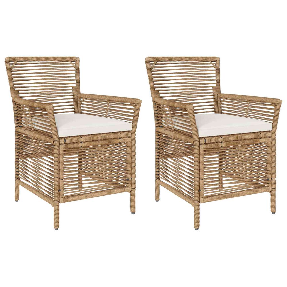 Chaise d'extérieur 2 pc beige et crème polyrotin