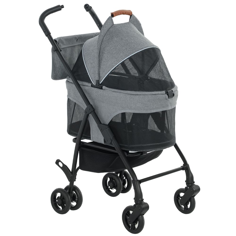 Poussette pour chien siège auto sac de transport 3 en 1 gris