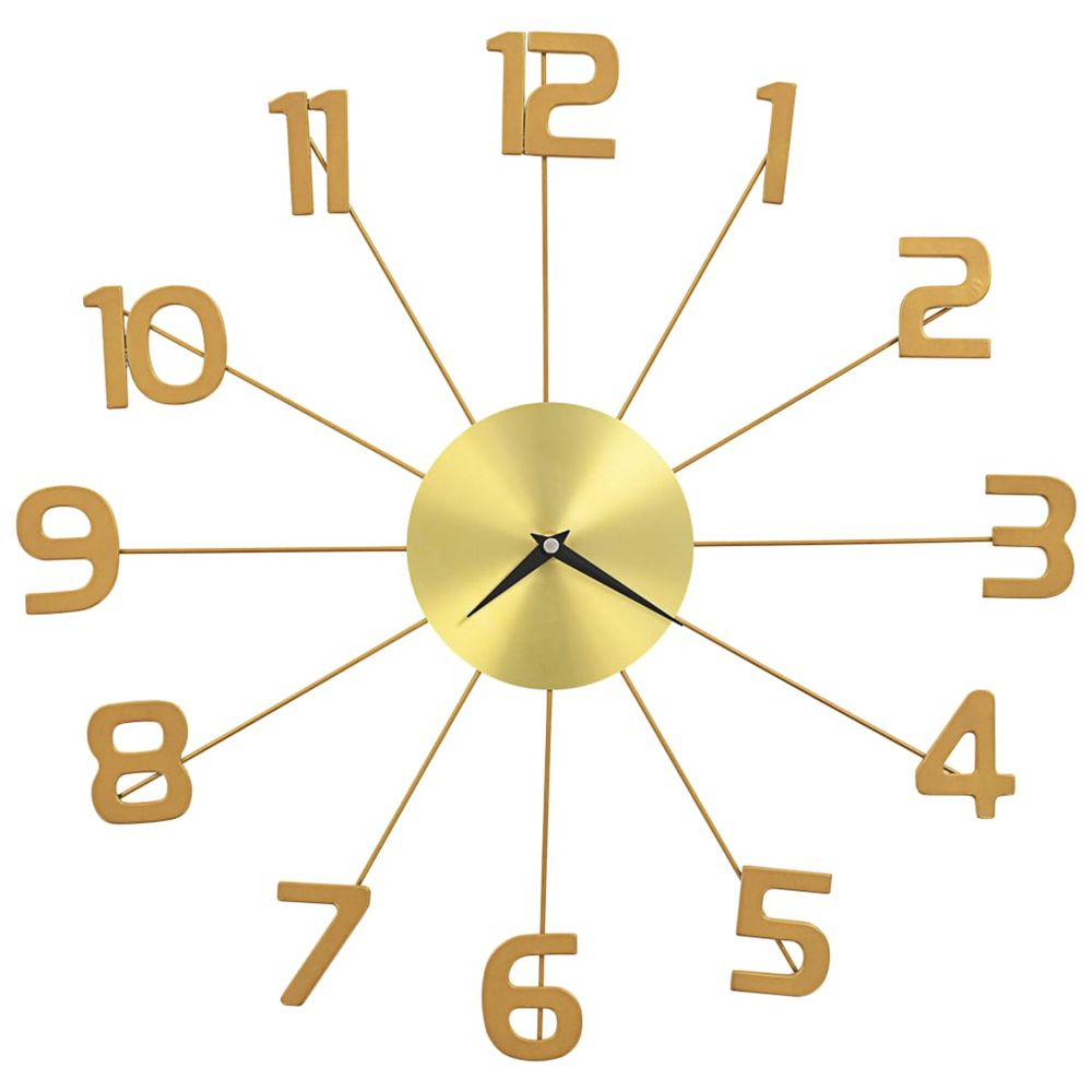 Horloge murale métal 50 cm doré