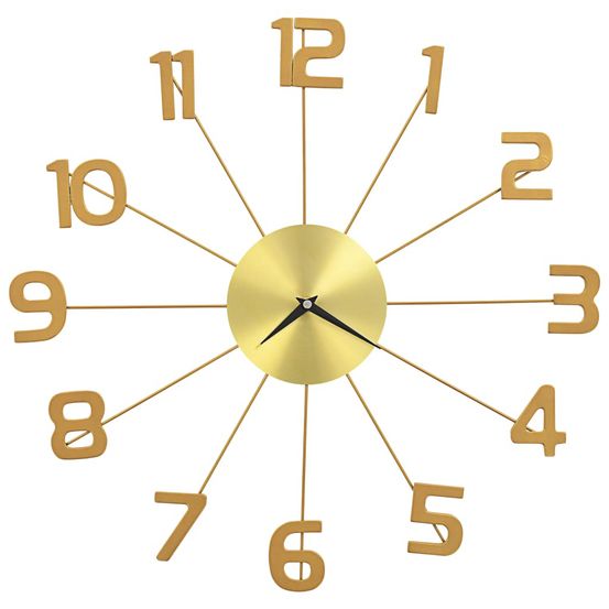 Horloge murale métal 50 cm doré