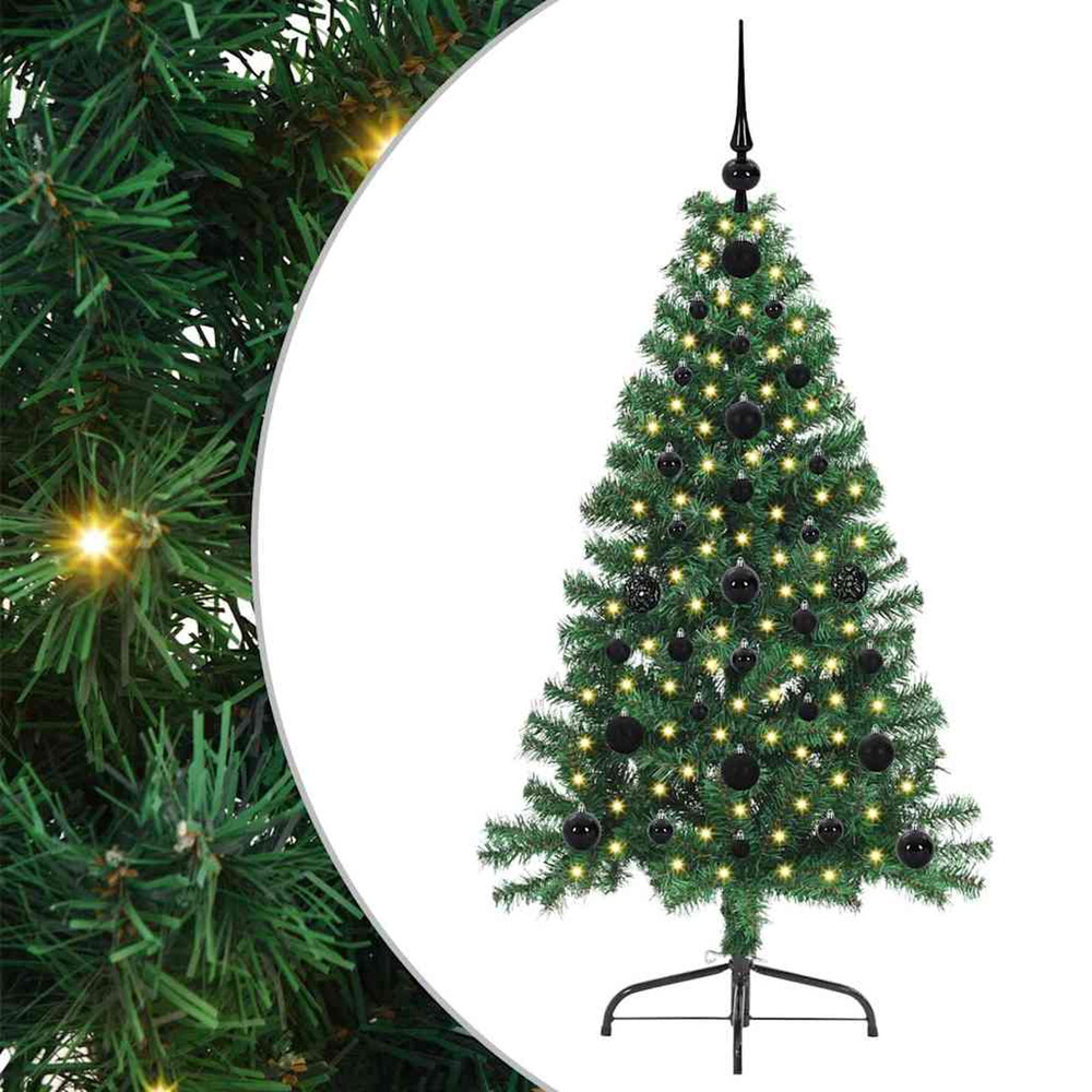 Sapin de noël artificiel pré-éclairé vert 120 cm pvc