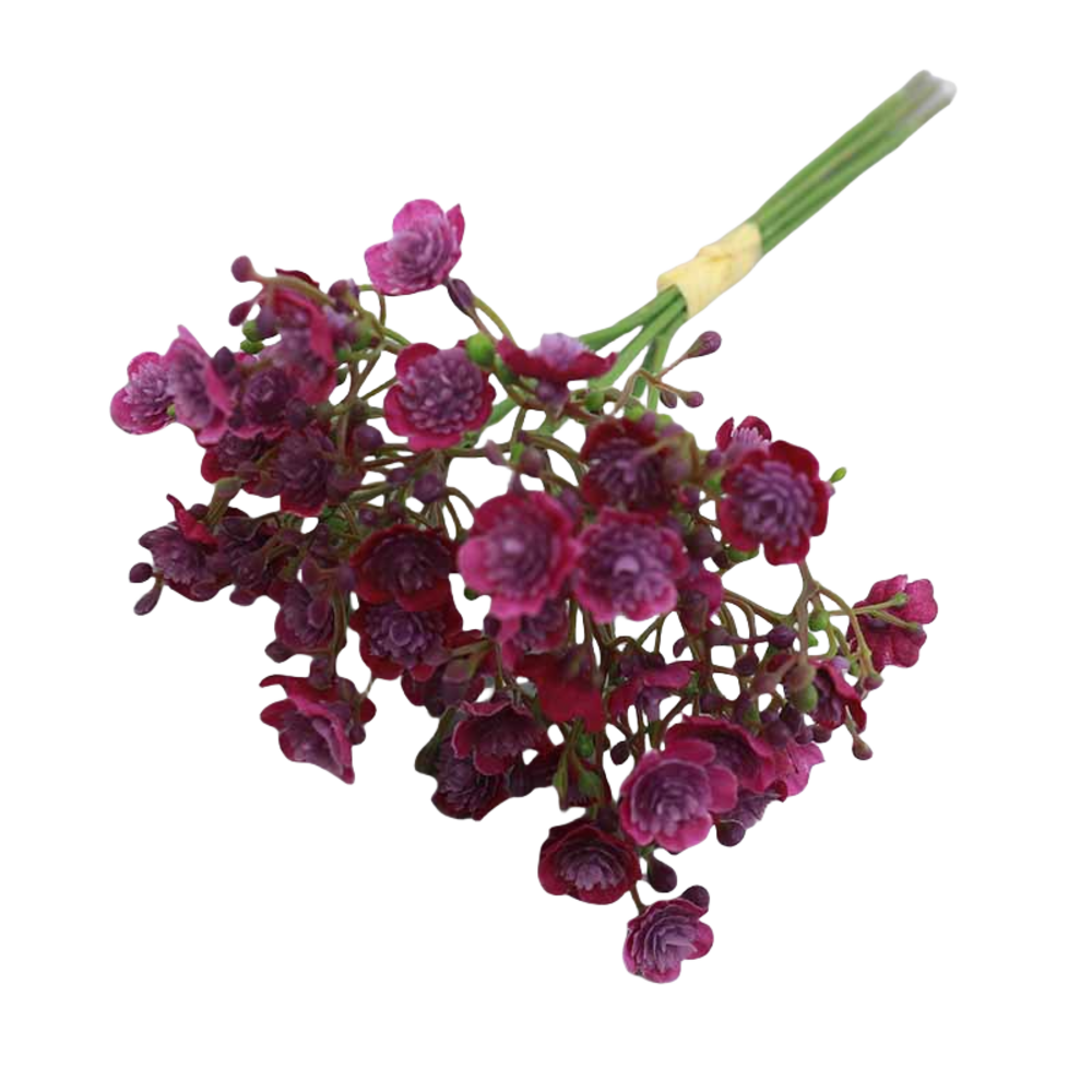 Bouquet de gypsophila artificielle - 12 tiges，fleurs violettes