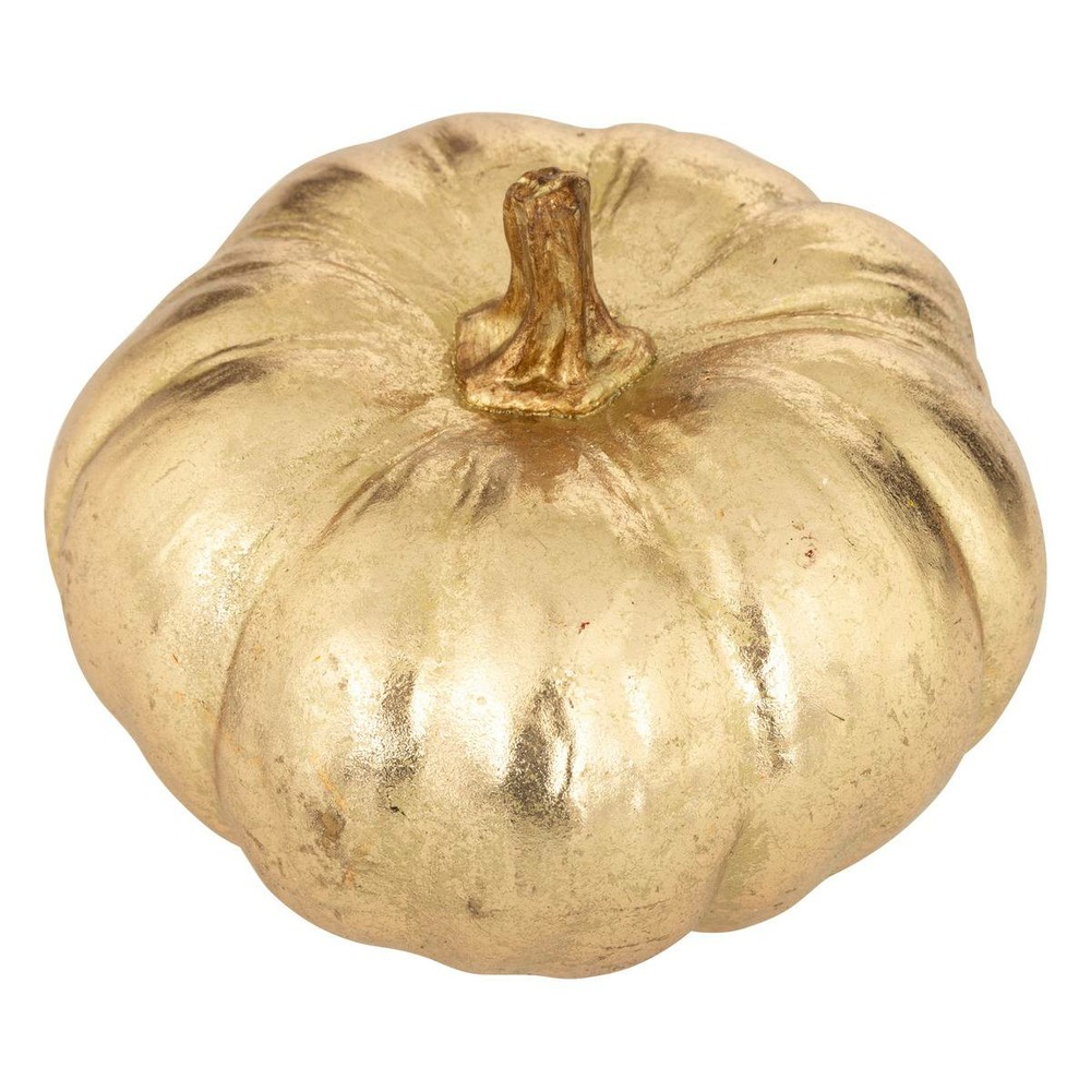 Citrouille resine or l18,5cm