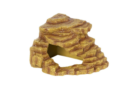 Cachette d'angle roche décorative 25 x 25,5 x 18 cm - grotte pour reptiles (lézards, serpents, tortues), amphibiens et invertéb