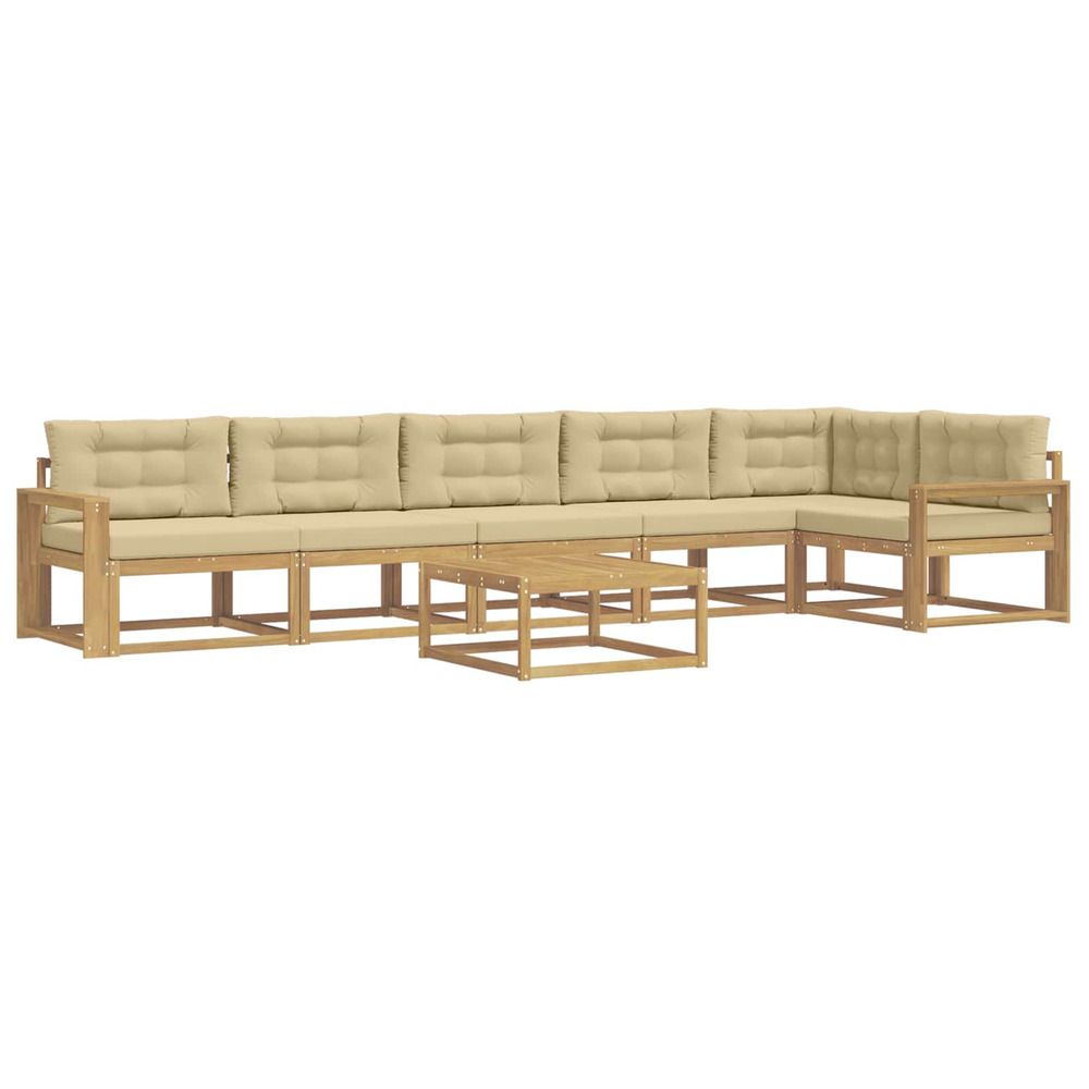 Ensemble de canapés d'extérieur 7 pc blanc et beige polyester