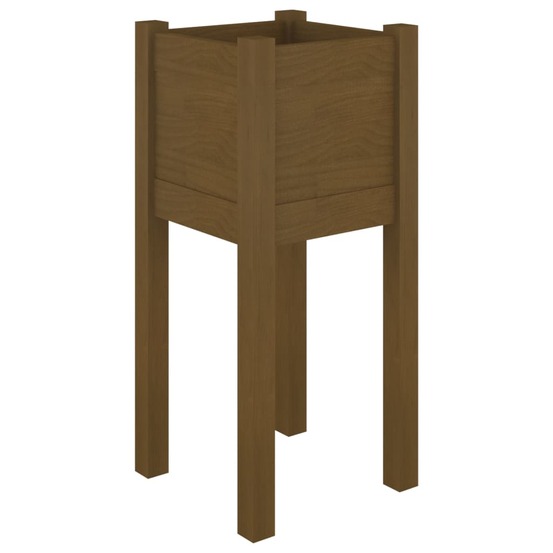 Jardinière d'extérieur marron miel 31x31x70 cm bois de pin