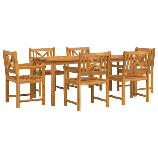 Ensemble de salle à manger pour jardin 7 pcs marron