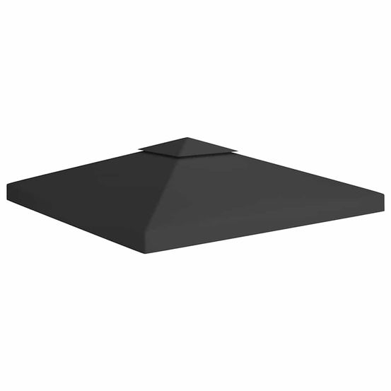 Toile de toit de belvédère 2 niveaux 310 g/m² 3x3 m noir