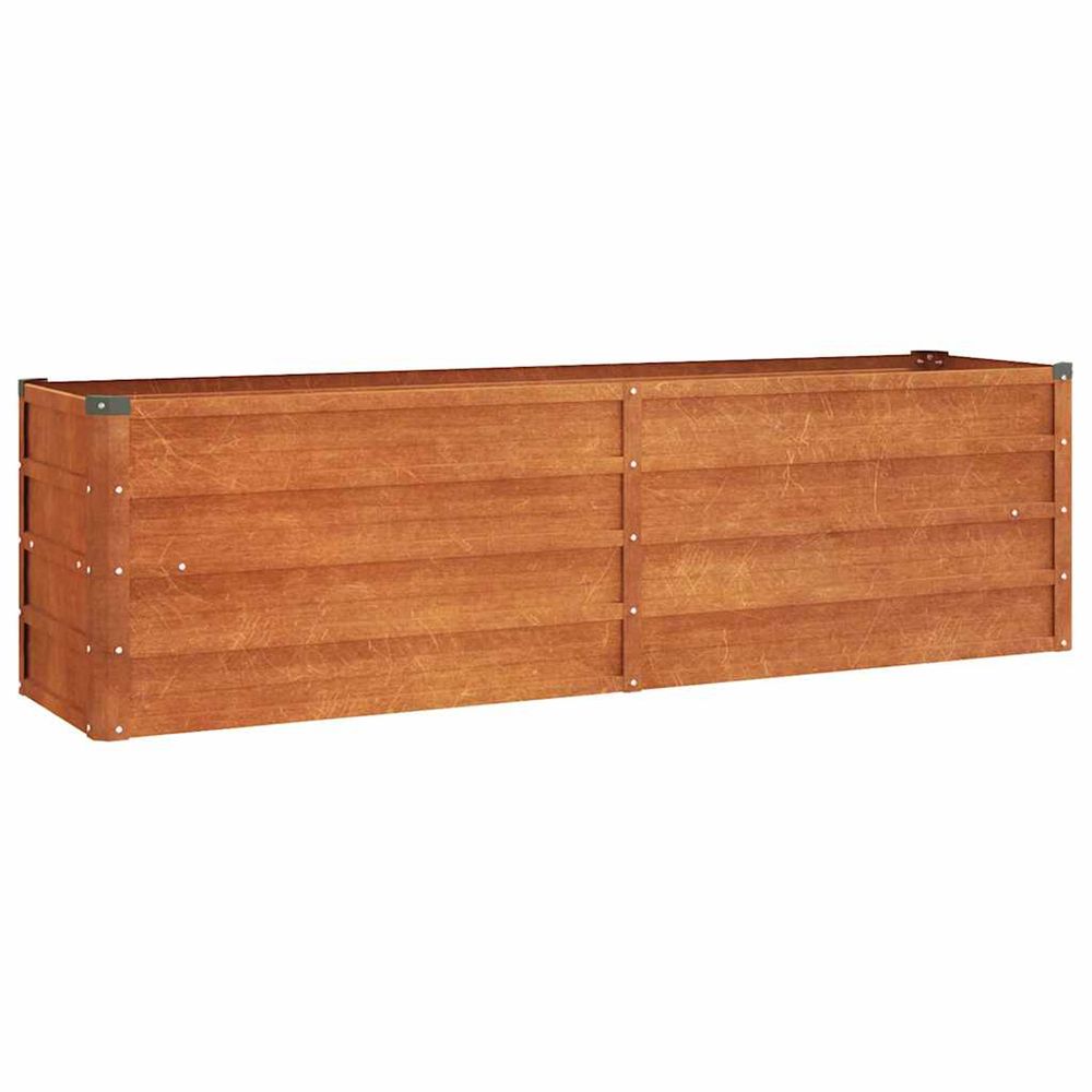 Lit surélevé de jardin rouillé 160x40x45 cm acier corten