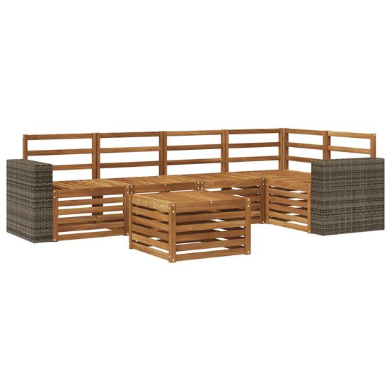 Ensemble de canapés d'extérieur 6 pc naturel polyester