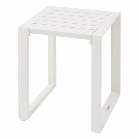 Table de jardin d'appoint carrée en aluminium evasion - avoine