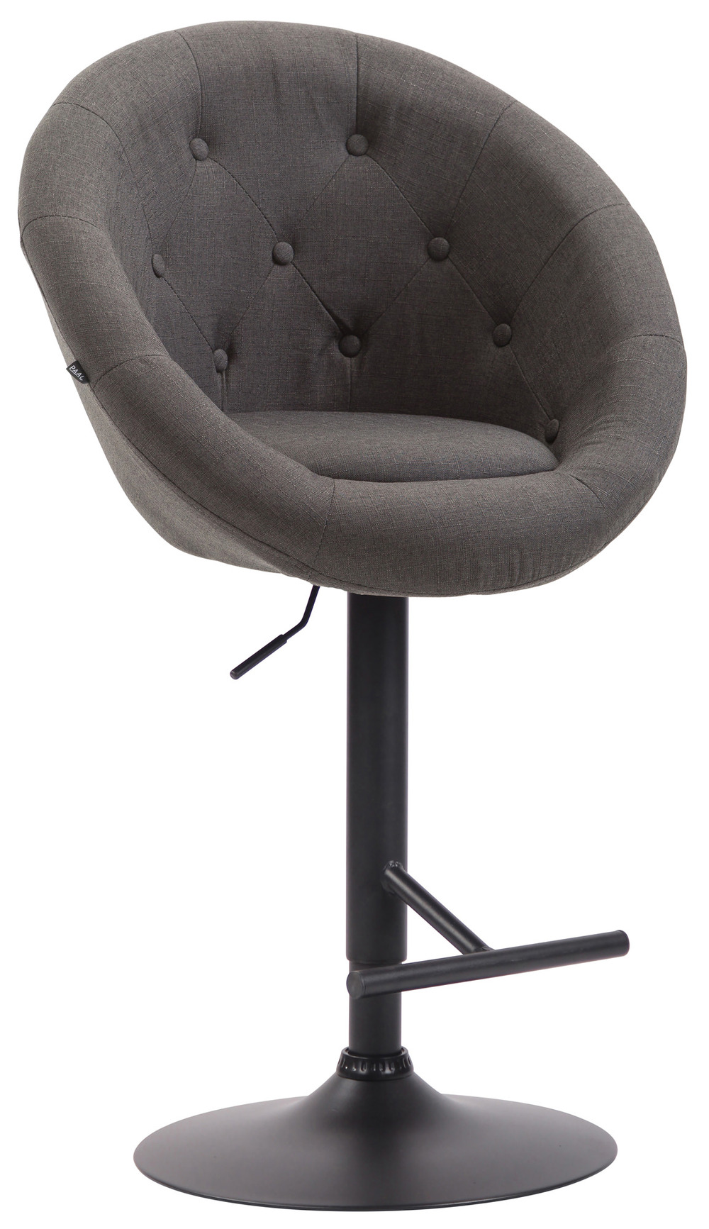 Tabouret de bar london v2 tissu noir