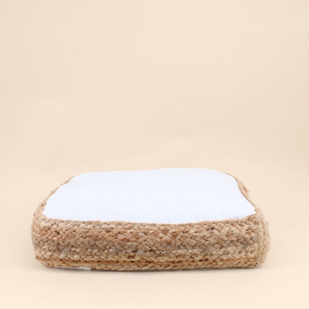 Coussin de sol en tissu et jute 40x40cm