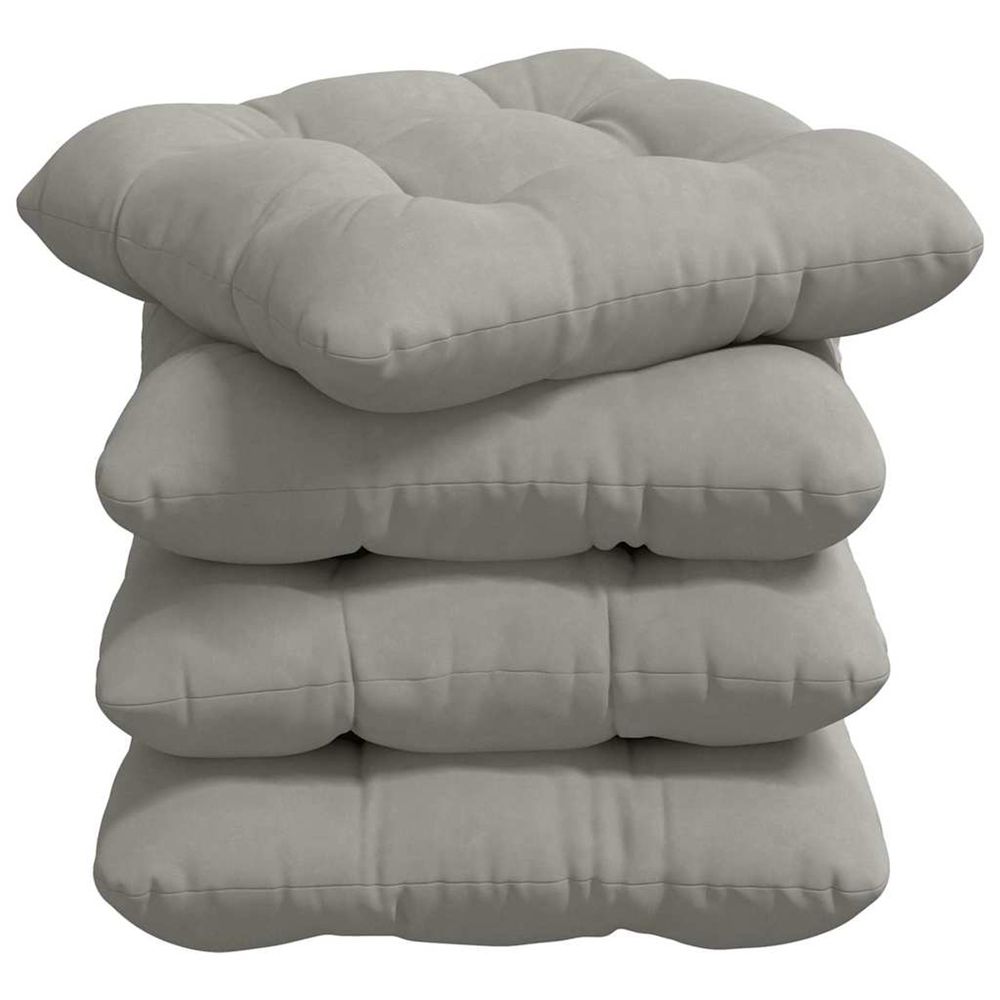 Coussins de siège 4 pc tissu en microfibre gris clair