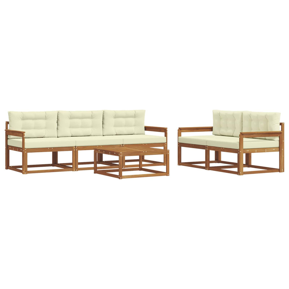 Ensemble de canapés d'extérieur 6 pcs naturel et crème