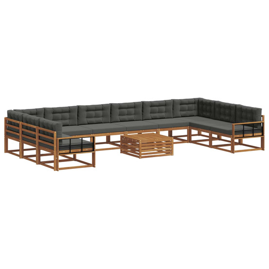 Ensemble de canapés d'extérieur 11 pcs naturel et anthracite