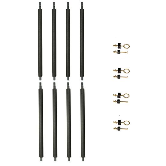 Lot de 4 poteaux de filet trampoline ø32 mm punchi - hauteur filet 180 cm