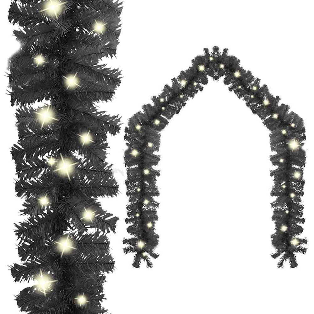 Guirlande de noël avec lumières led 10 m noir