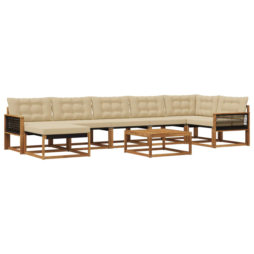 Ensemble de canapés d'extérieur 8 pcs naturel et beige