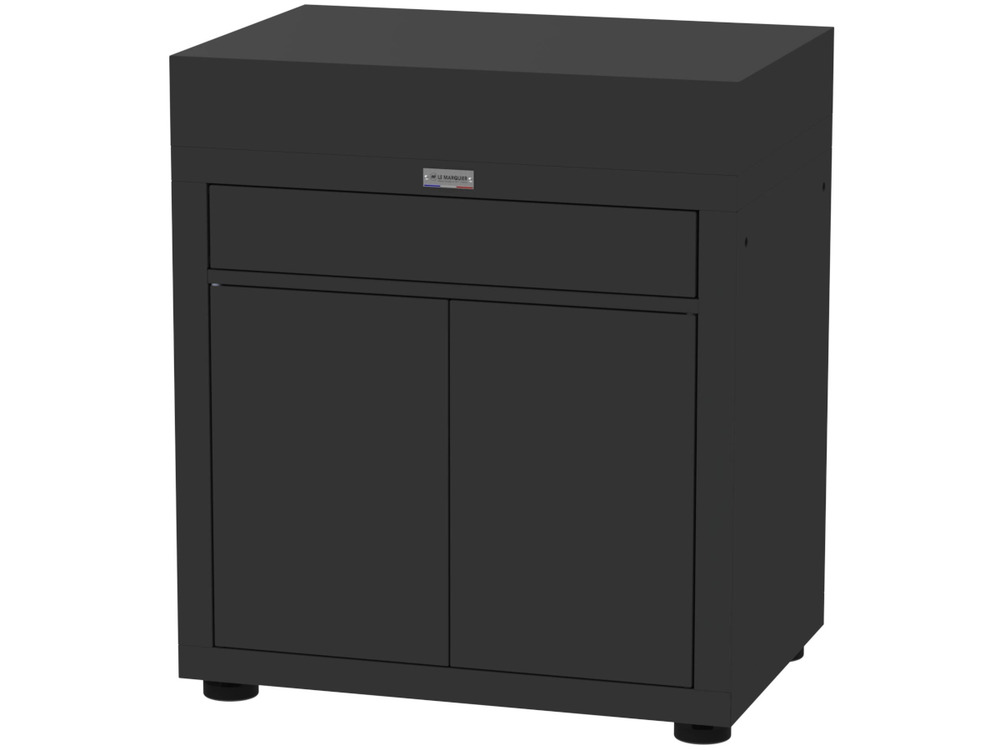 Meuble avec tiroir, 80 x 55 cm noir