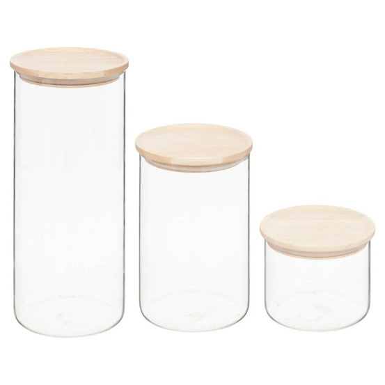 Lot de 3 bocaux en verre