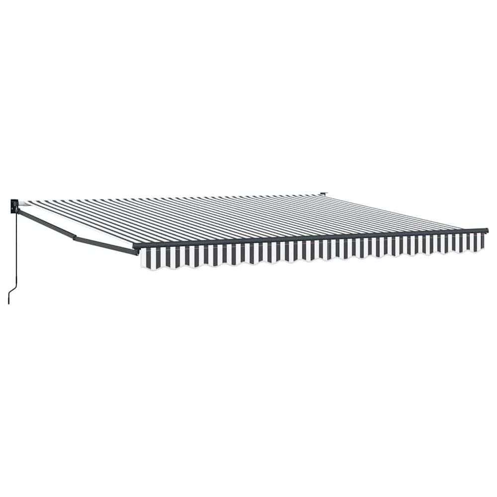 Auvent rétractable anthracite et blanc 4x3 m tissu et aluminium