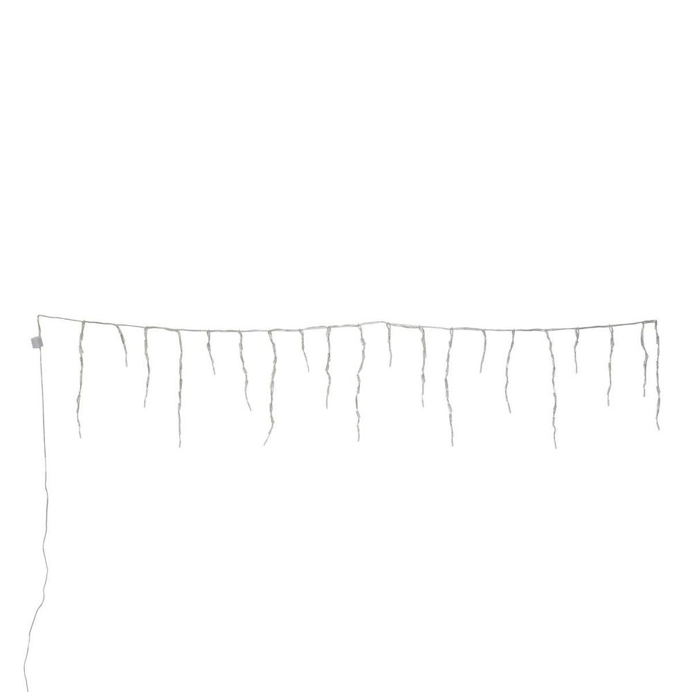 Rideau lumineux stalactite d'extérieur 2 m 120 led blanc chaud à effets avec minuteur sur secteur