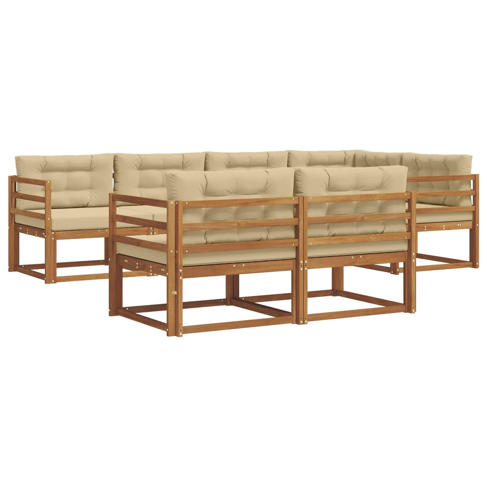 Ensemble de canapés d'extérieur 7 pcs naturel et beige