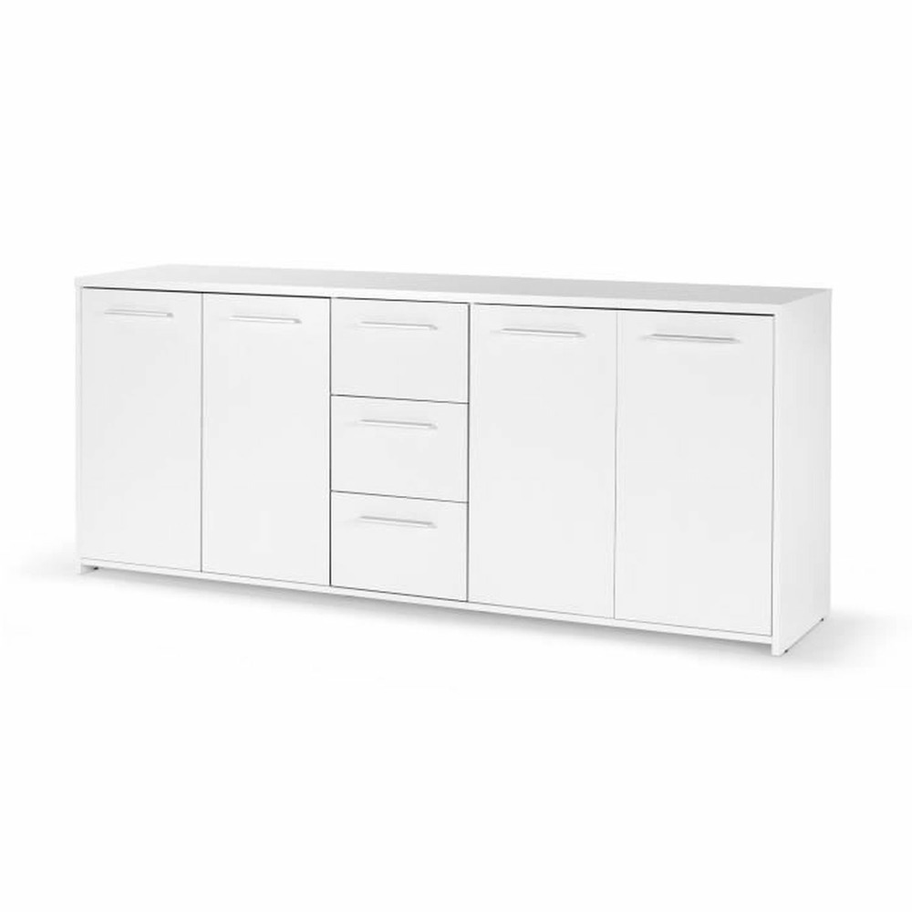 Buffet bas - blanc mat - 4 portes 3 tiroirs - 179 x 42 x 74,5 cm