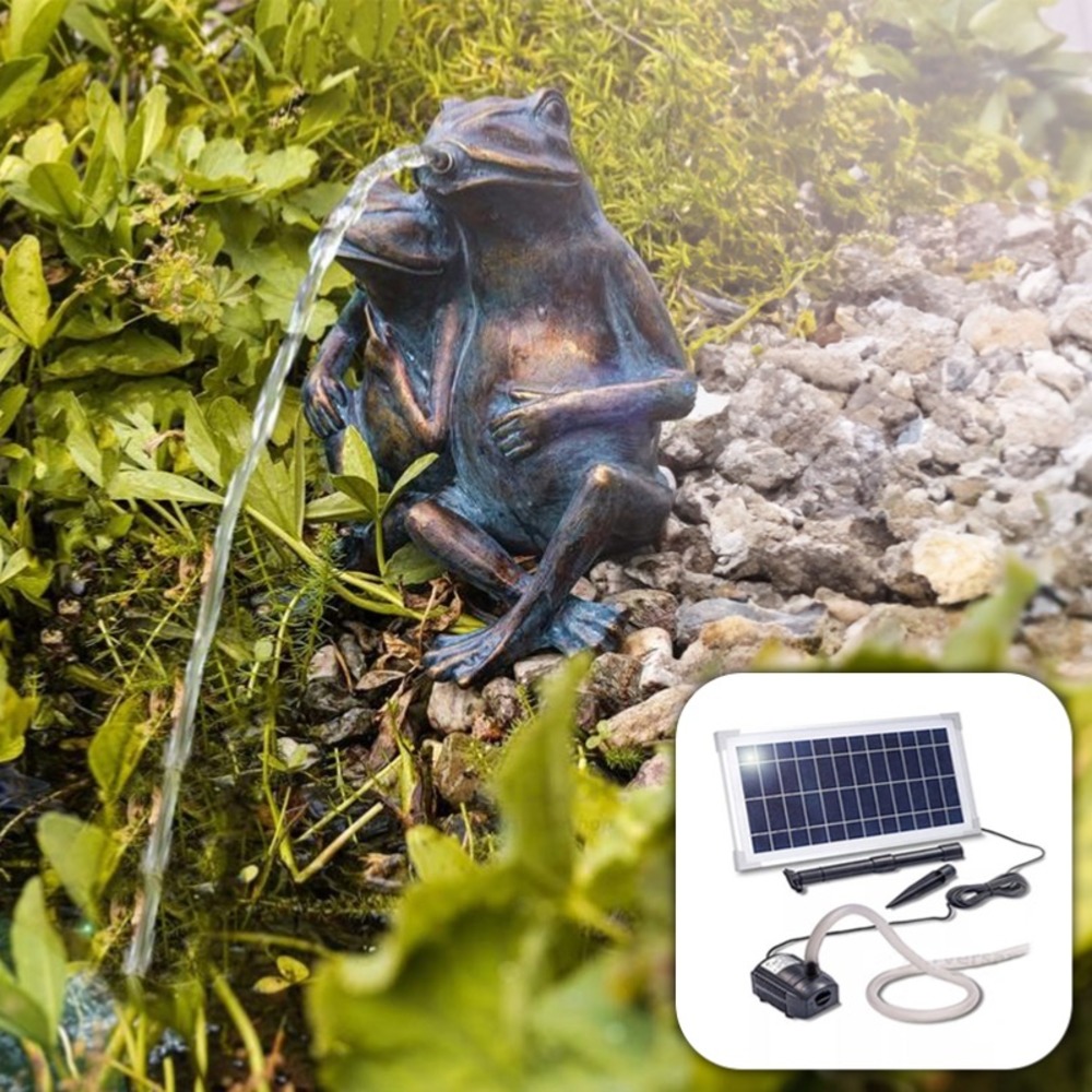 Fontaine solaire duo de grenouille 380 l/h