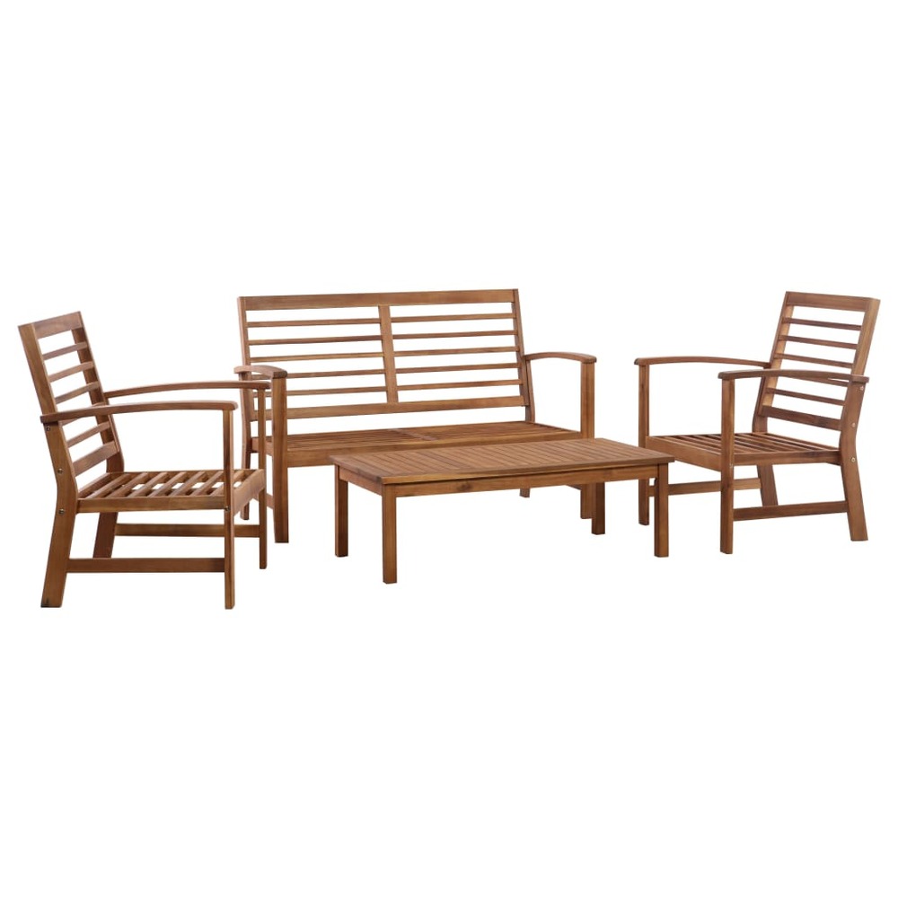 Salon de jardin 4 pcs bois d'acacia solide