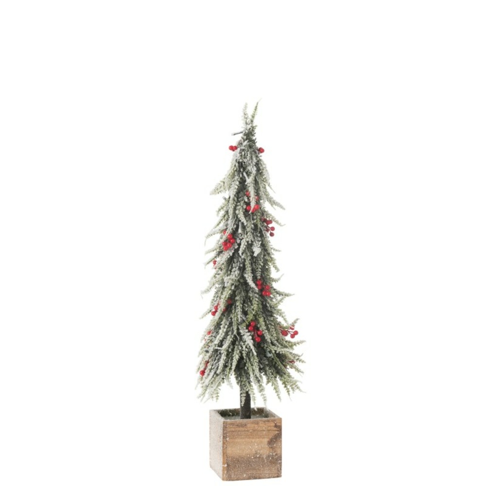 Sapin de noël en plastique vert et rouge 18x18x75 cm