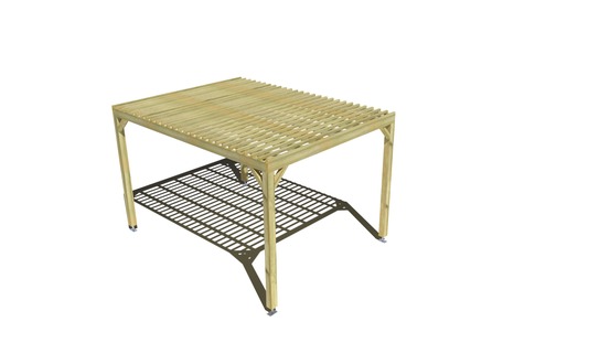 Pergola bois • 3m x 4m • indépendante • sens profondeur • lattage bois • livraison comprise