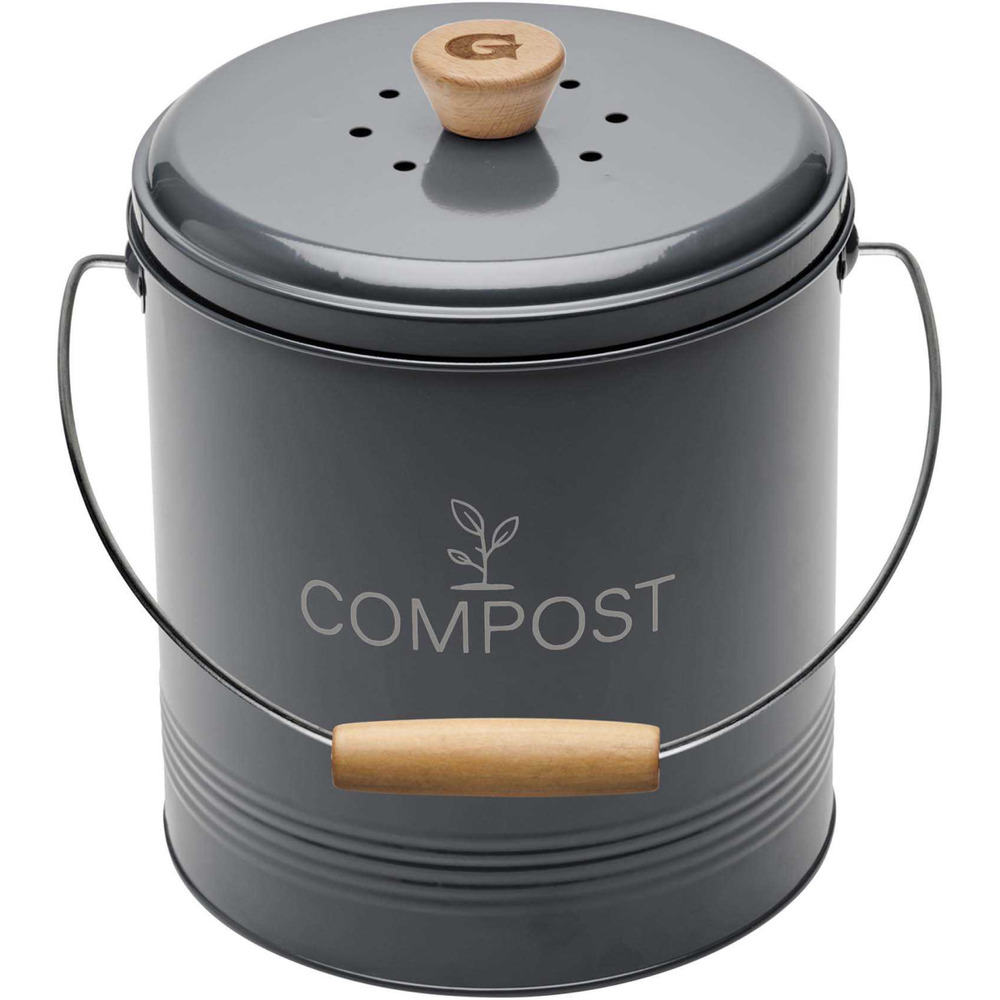 Composteur de cuisine en métal avec filtre et seau en platique 4. 5 litres