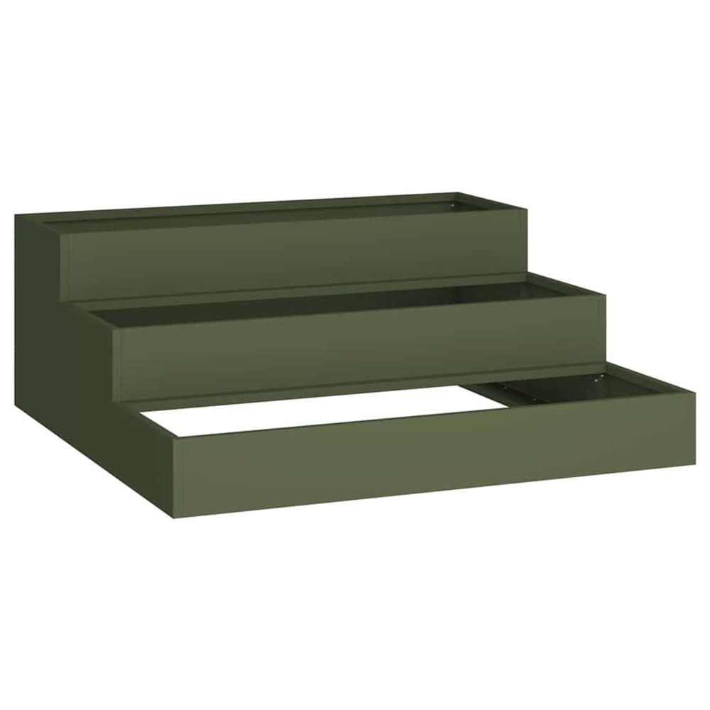 Cache-pot de jardin vert olive 90 x 90 x 35 cm
