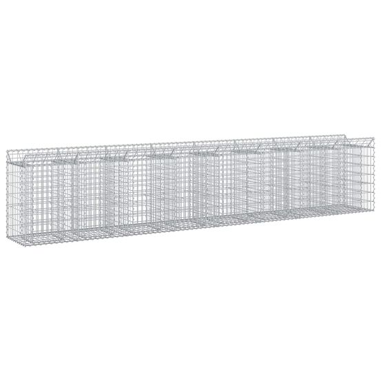 Lit surélevé gabion 3 pc 400 x 50 x 80 cm acier galvanisé