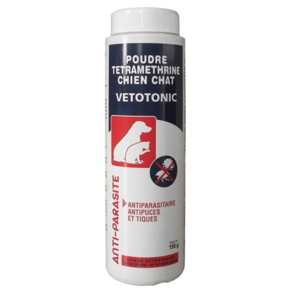 Poudre anti-puces et tiques tétraméthrine - - pour chien et chat