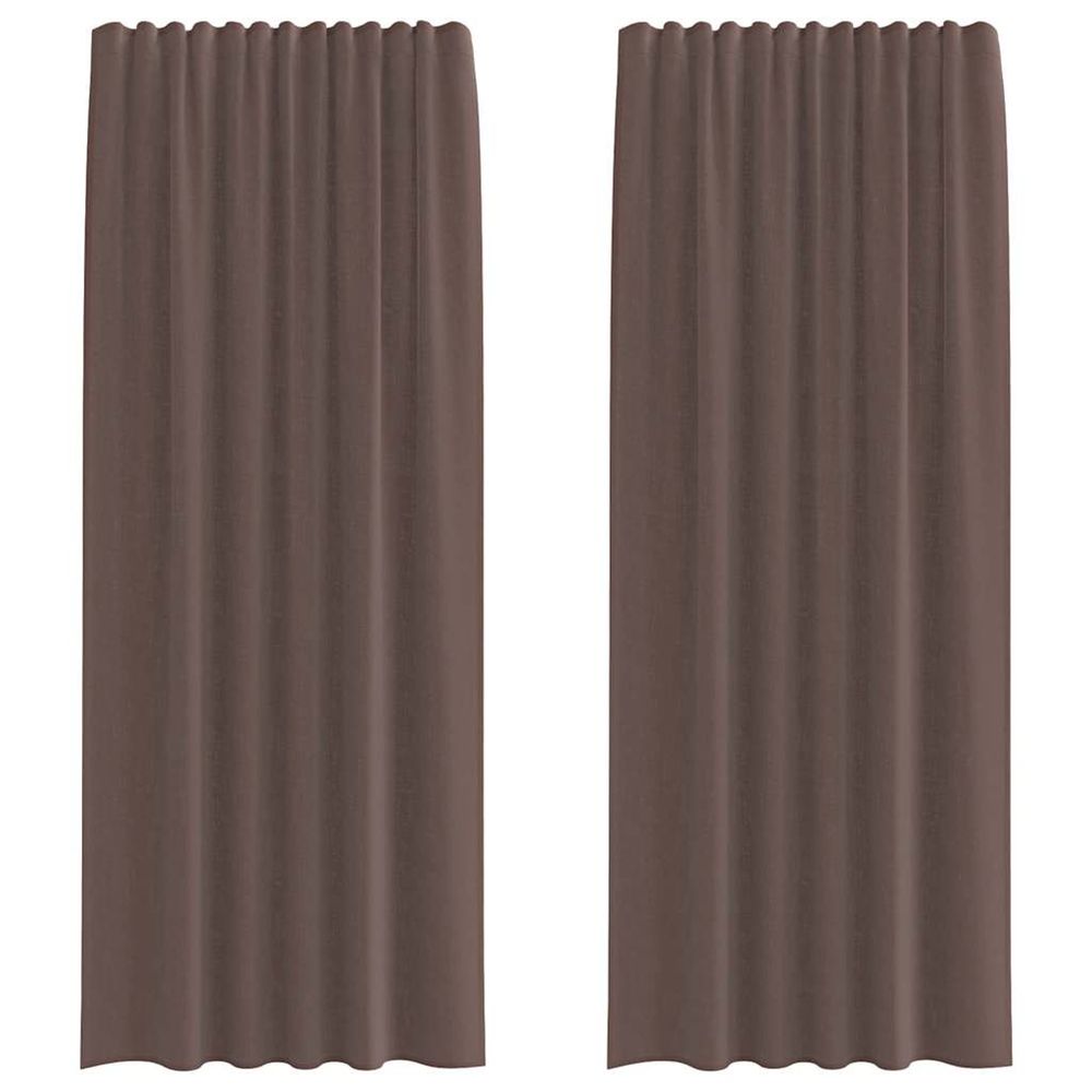 Rideaux en voile avec passants 2 pcs marron
