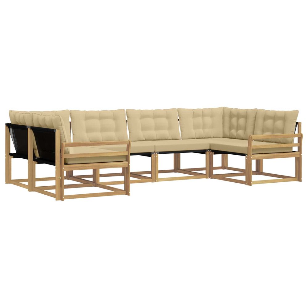 Ensemble de canapés d'extérieur 6 pc blanc et beige