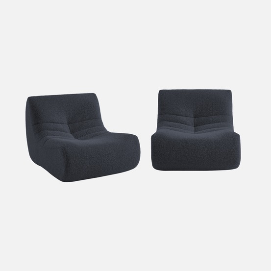 Chauffeuse tissu effet alpaca 2 places, l 91 x p 105 x h 72cm