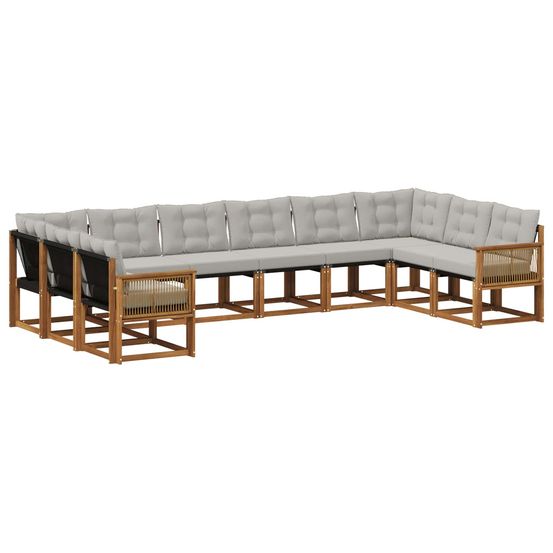 Ensemble de canapés d'extérieur 10 pc naturel et gris clair