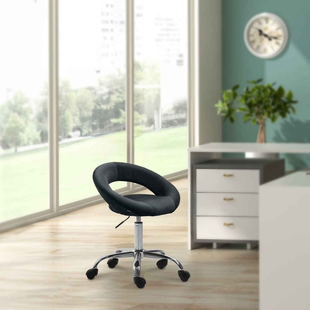 Tabouret de travail en velours olinda